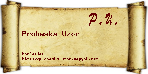 Prohaska Uzor névjegykártya